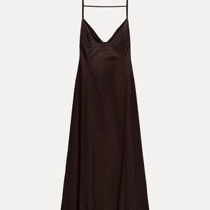 COPY - Elegant Brown Spaghetti Strap Dress